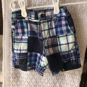Janie and Jack blue plaid shorts sz 12-18